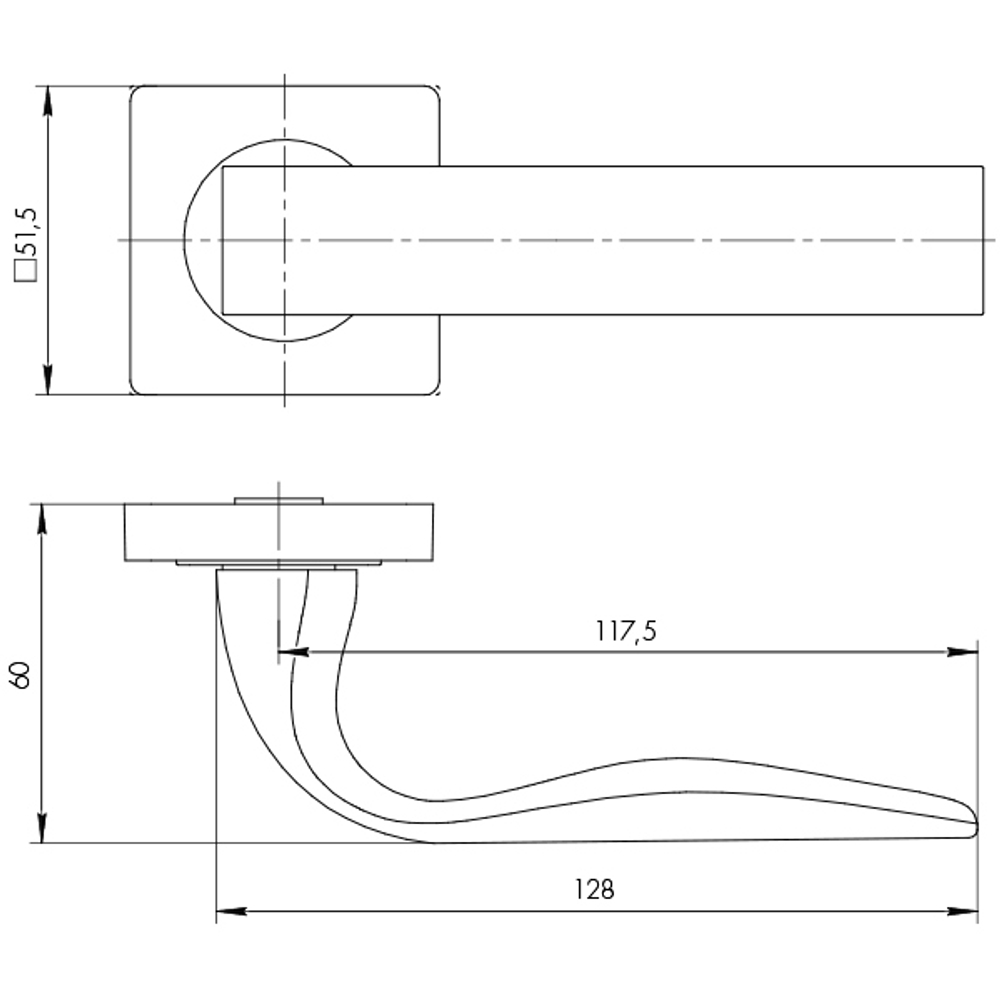 Ручка раздельная K.JK51.EVO (EVO JK) CP-8 хром