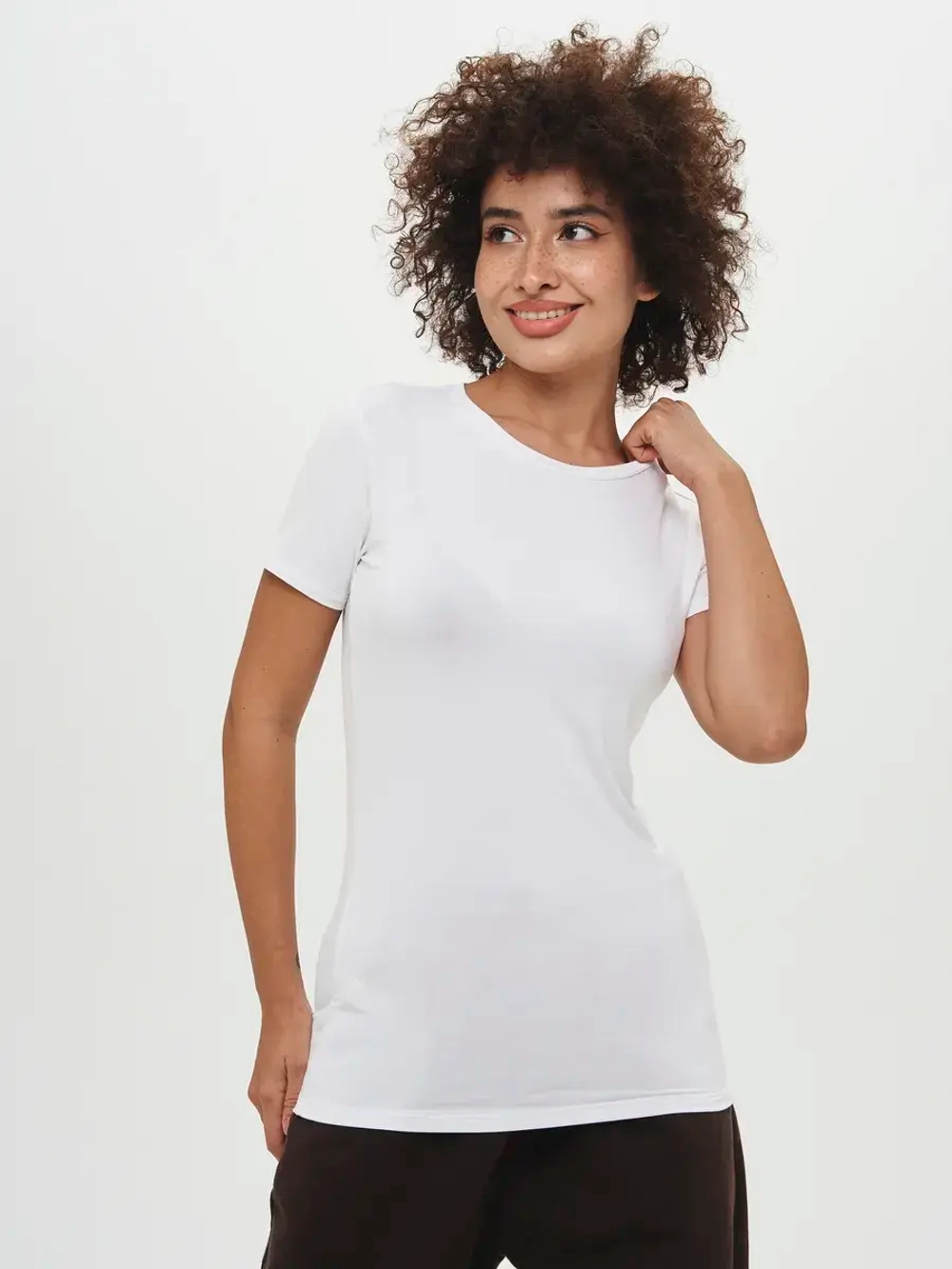 Футболка облегающая однотонная