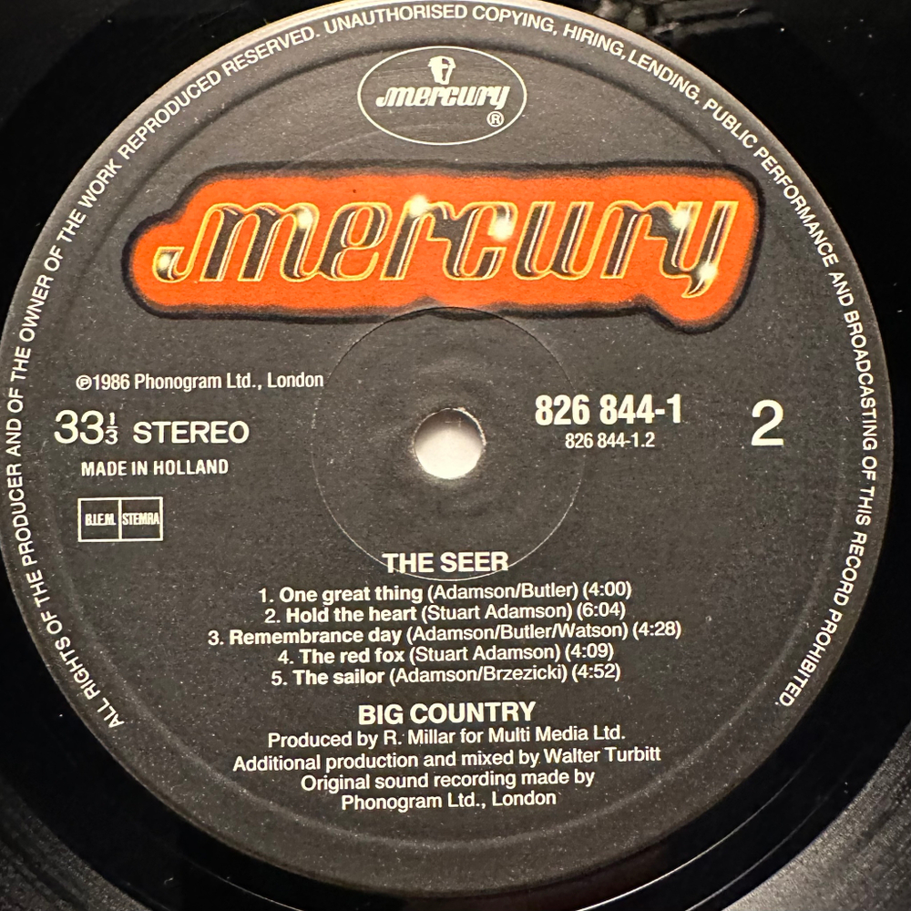 Big Country - Peace In Our Time (Англия 1988г.)