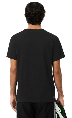 Теннисная футболка Lacoste Ultra Dry 3D Print Crocodile - black/white