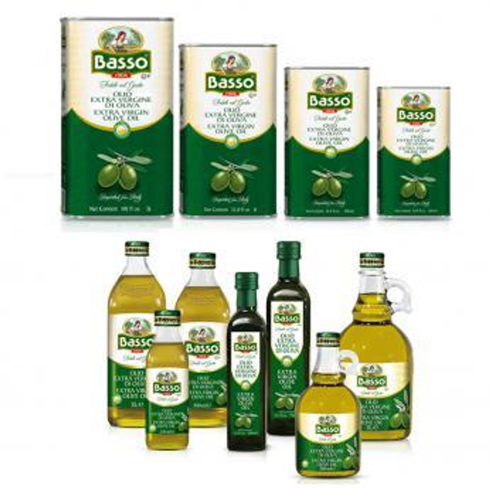 Оливковое масло BASSO  Extra Virgin  3 литра в жестяной банке-канистре Италия