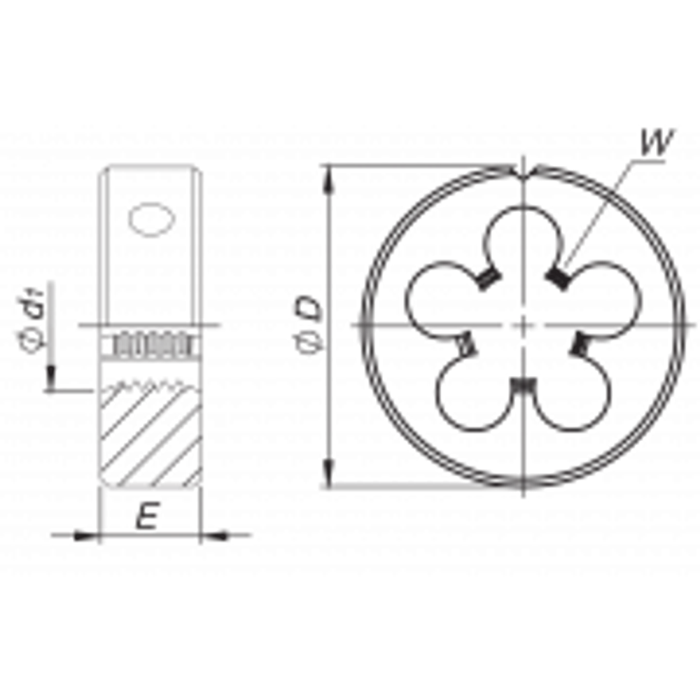 N2-188001-0051  Плашка DIN-22568 M5x0,5 6g HSSE INOX