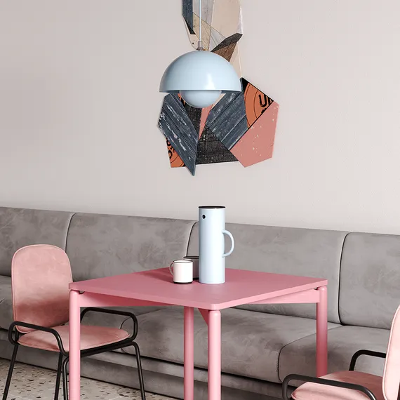 Стул Ror, Double Frame, розовый велюр