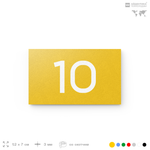 Табличка с номером 10 на дверь квартиры, для офиса, кабинета, аудитории, склада, желтая 120х70 мм, Айдентика Технолоджи