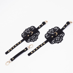 Черный фигурные оковы с золотистой фурнитурой (Цвет: черный с золотистым)