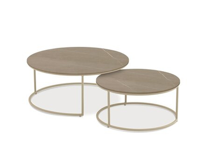 Flen, стол кофейный бежевый, алюминий/закаленное стекло с керамической печатью