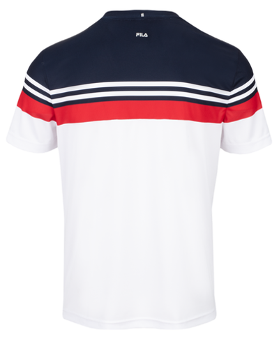 Мужская теннисная футболка Fila T-Shirt Malte - white/fila red/navy
