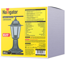 Светильник Navigator 80 476 NOF-PG34-004-IP44-E27 (6 граней черный под серебро)