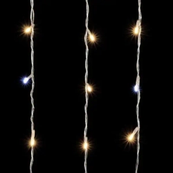 Светодиодный занавес 2*2 м., 400 теплых белых LED ламп, мерцание, прозрачный провод ПВХ, LTC (PCL402BLW-10-2WW)