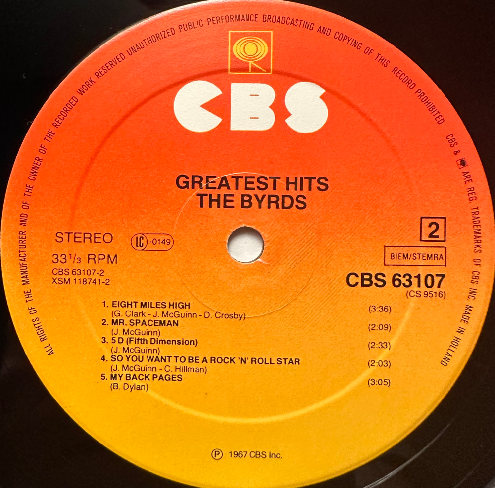 The Byrds - Greatest Hits (Голландия)