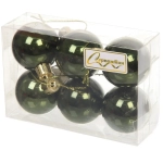 Новогодние шары 4 см (набор 6 шт) «Глянец», изумруд