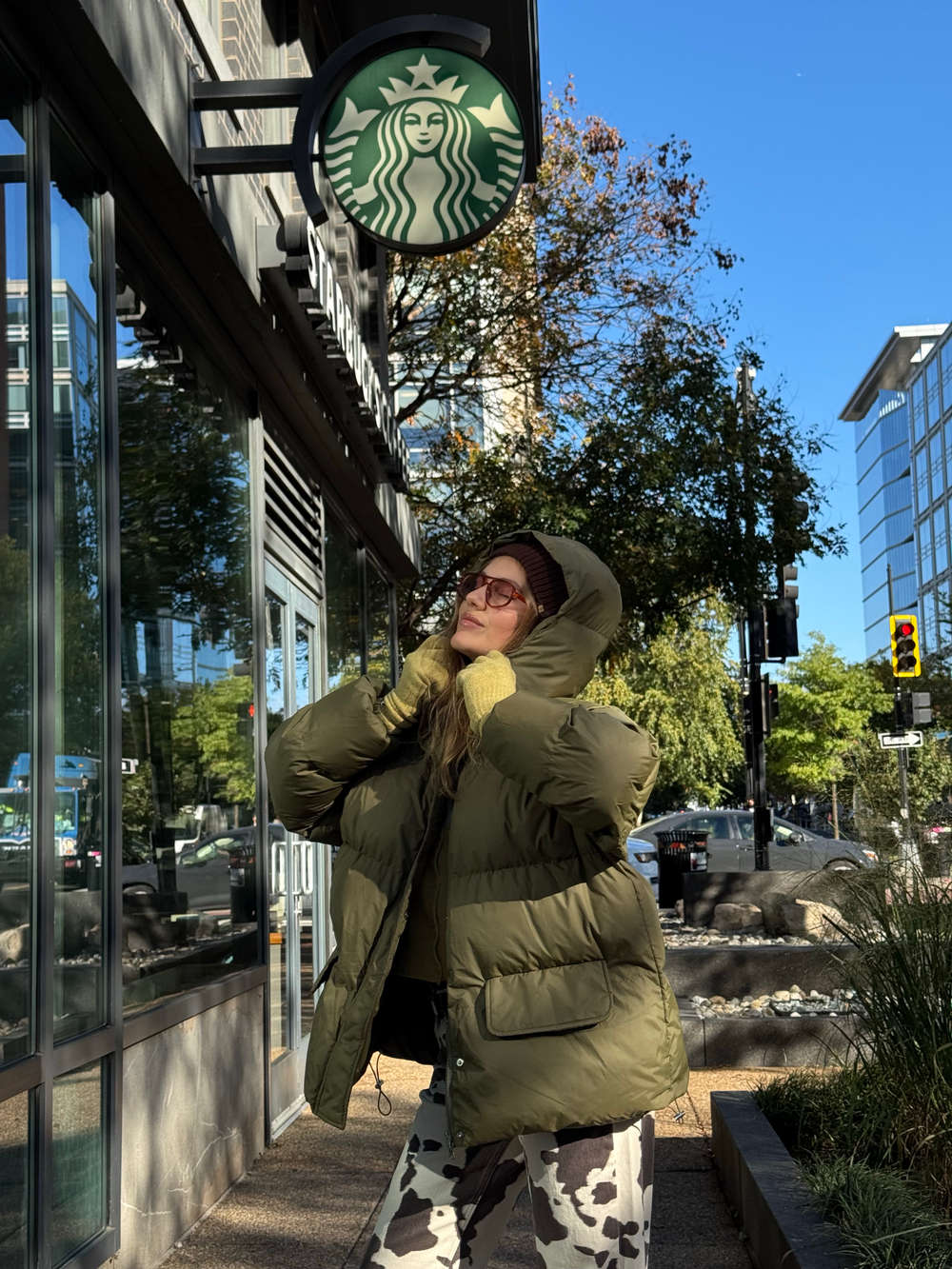 Пуховик Энни хаки