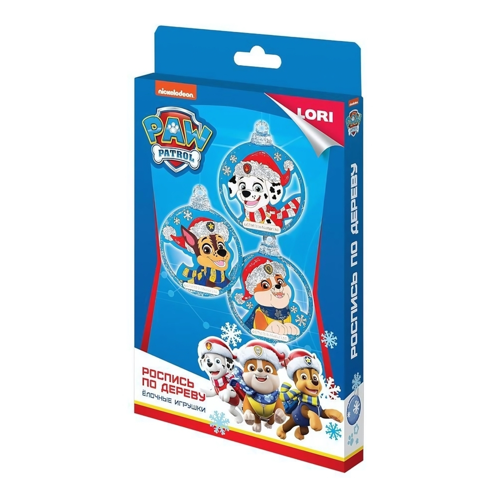 Роспись по дереву. Елочные игрушки Щенячий патруль "Гончик, Маршалл и Крепыш" (Lori)
