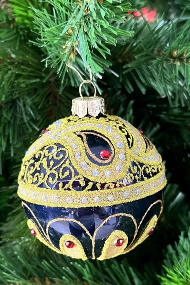 Стеклянный шар Кружево Востока, 1 шт., черный, Irena CO (91715)