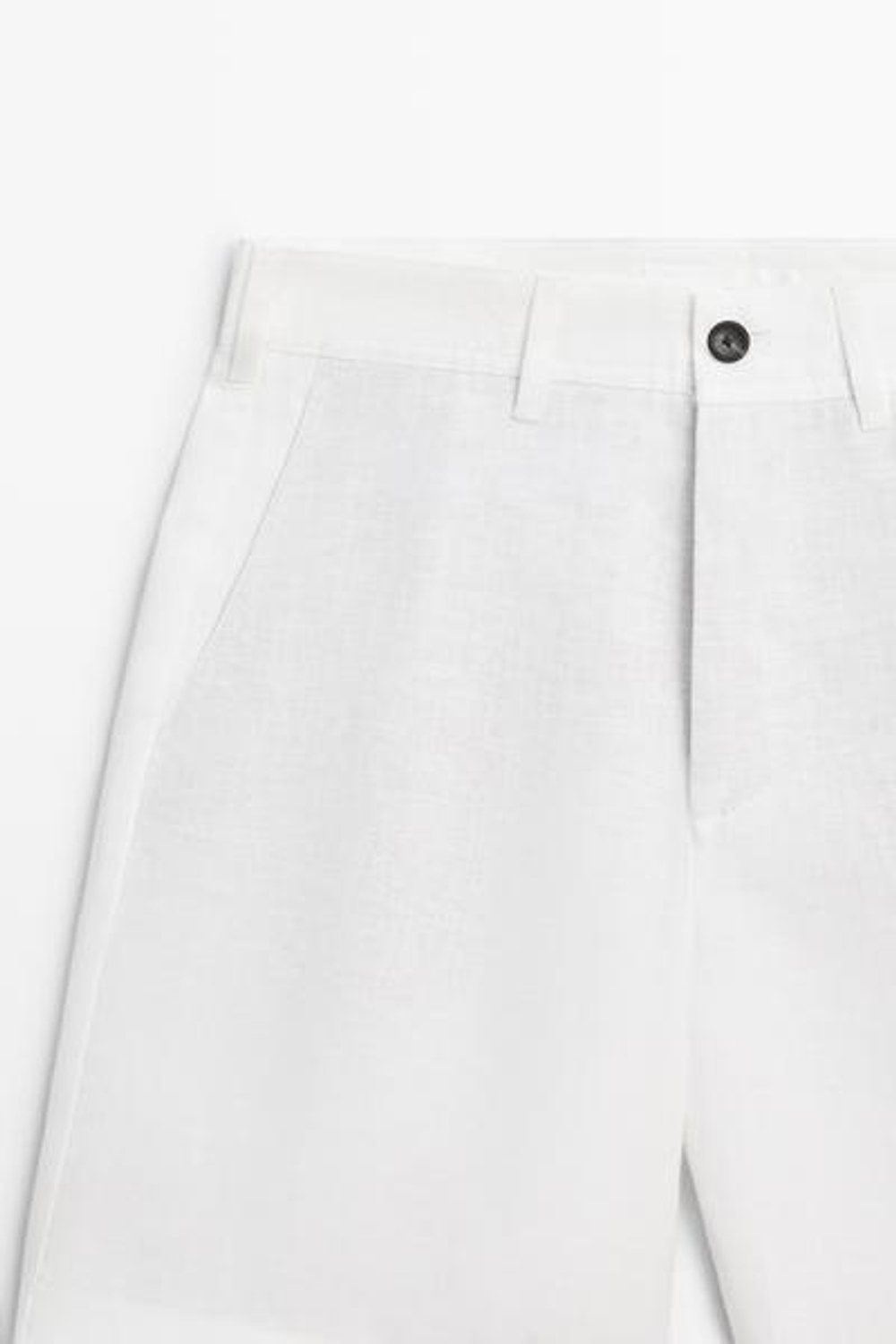 Massimo Dutti Короткие бермуды из 100% льна, белый