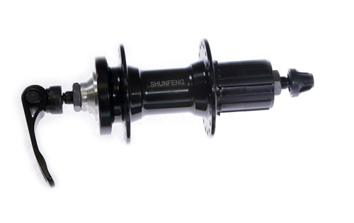 Втулка задняя TRIX алюминий диск 6 болтов кассета 8/10скоростей эксцентрик 36H ось 3/8''х135x145мм, на промах черная, инд. упак.