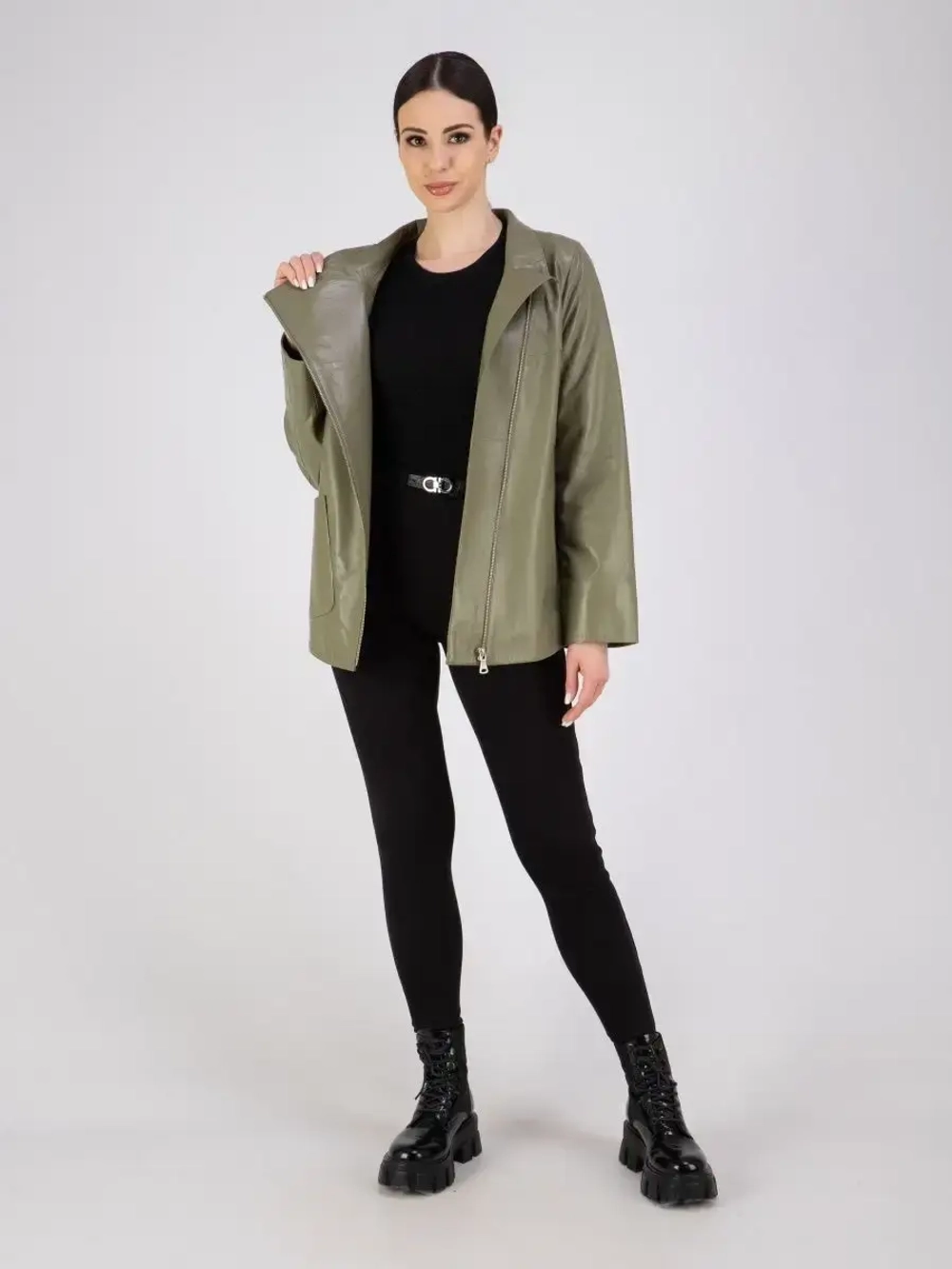 Кожаная куртка демисезонная косуха