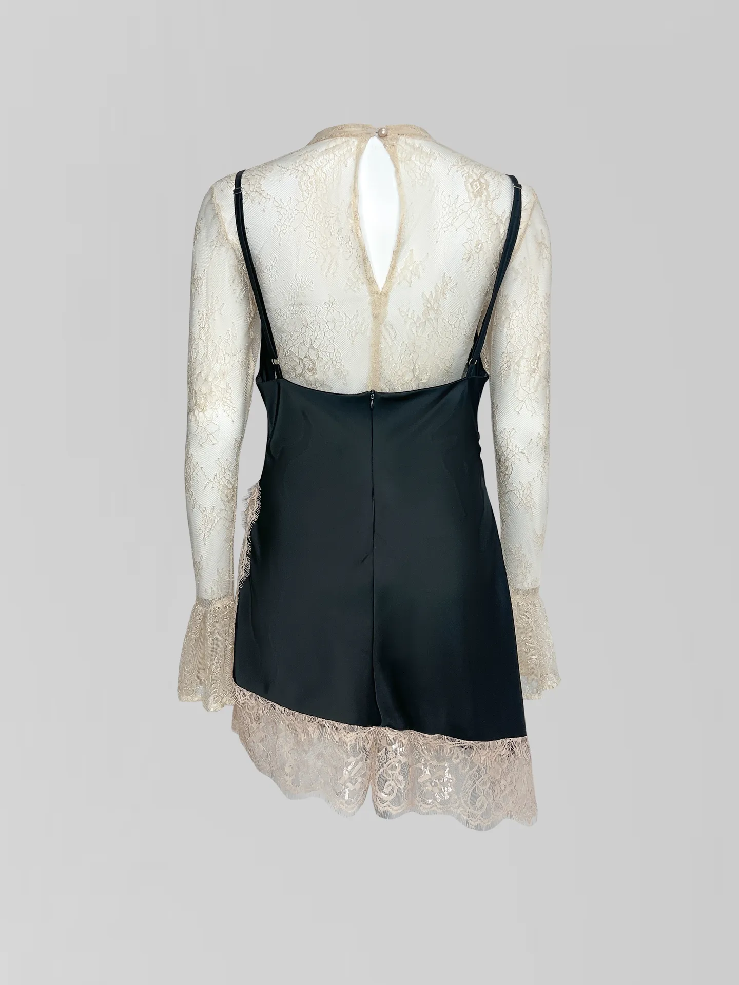 Комплект Kasiet из платья-комбинации с кружевной вставкой и кофты из гипюра