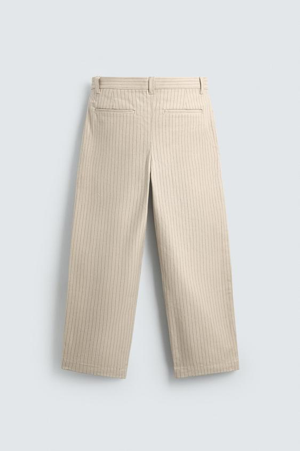 ZARA БРЮКИ ЧИНОС RELAXED FIT В ПОЛОСКУ, ЭКРЮ