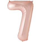 Шар фольгированный Цифра 7 101 см (Розовое Золото)