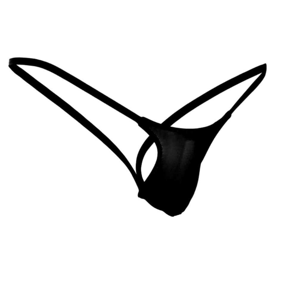 Мужские трусы стринги черные Romeo Rossi RR1032-2