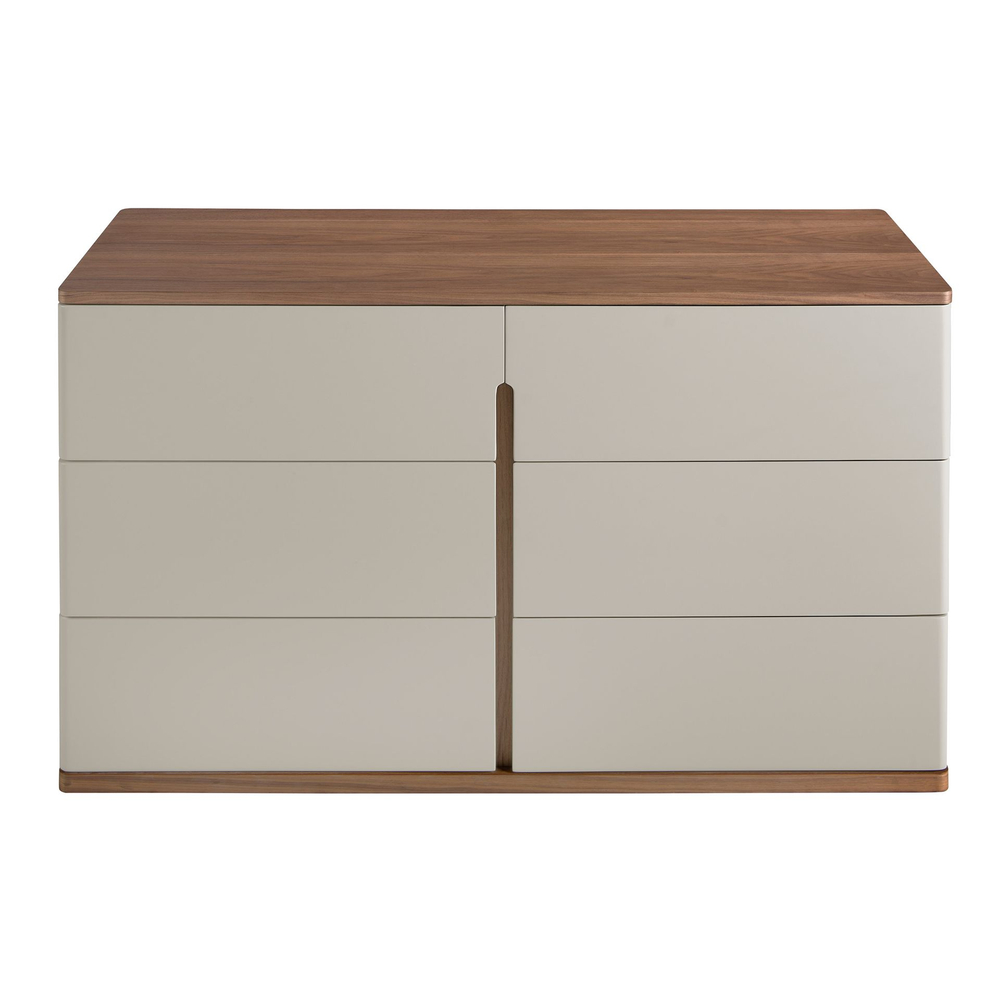 Комод Angel Cerda 7168/MC2320DR из серого лака и орехового дерева