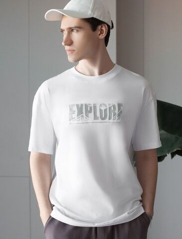 Свободная футболка  с авторским принтом  U49.048 (121524)