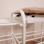 Подставка для обуви "Альфа 33" с сиденьем и ящиком, белая