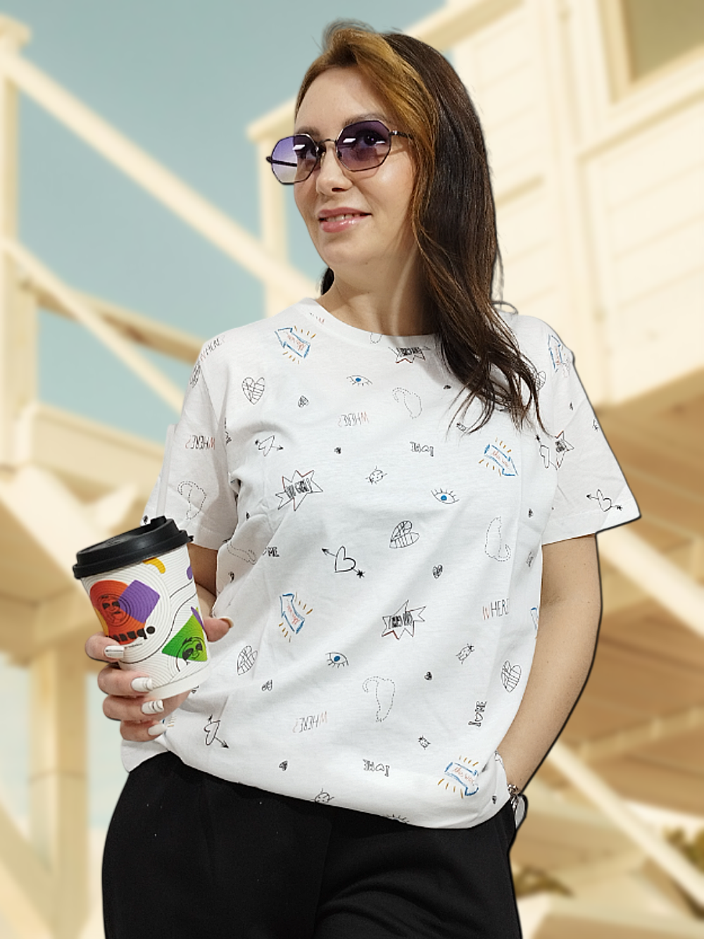 3868 Футболка женская с коротким рукавом (56)