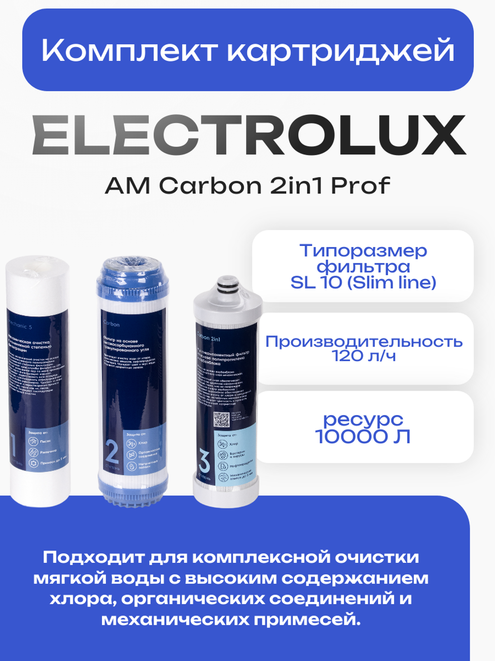 Комплект картриджей Electrolux AM Carbon 2in1 Prof