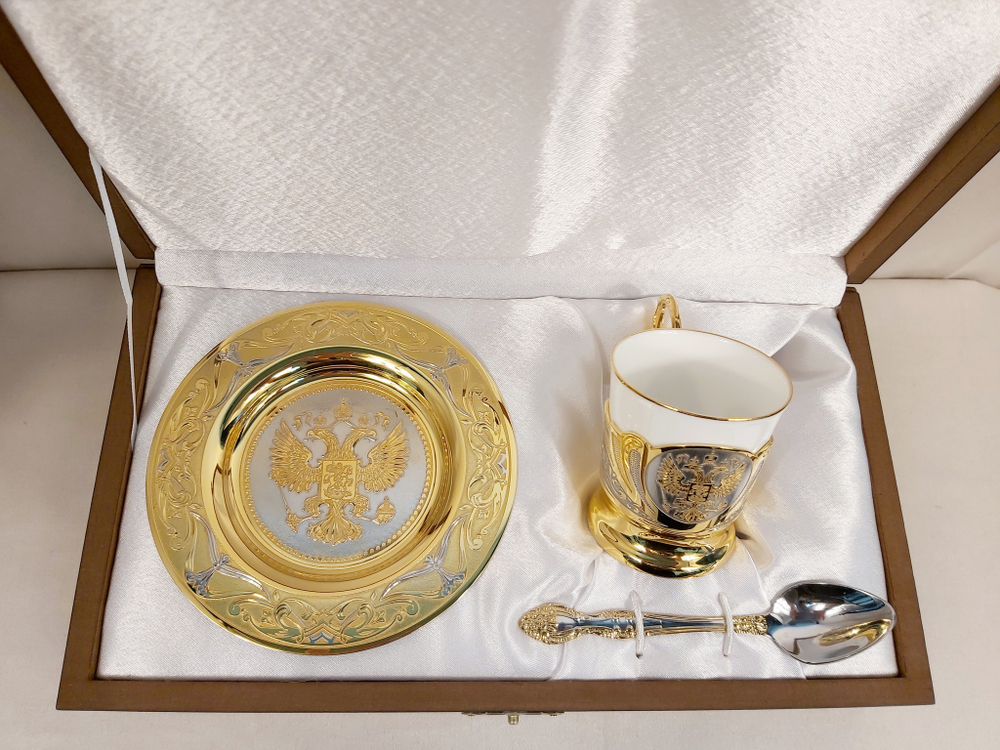 Набор кофейный "Герб РФ" (Златоуст)