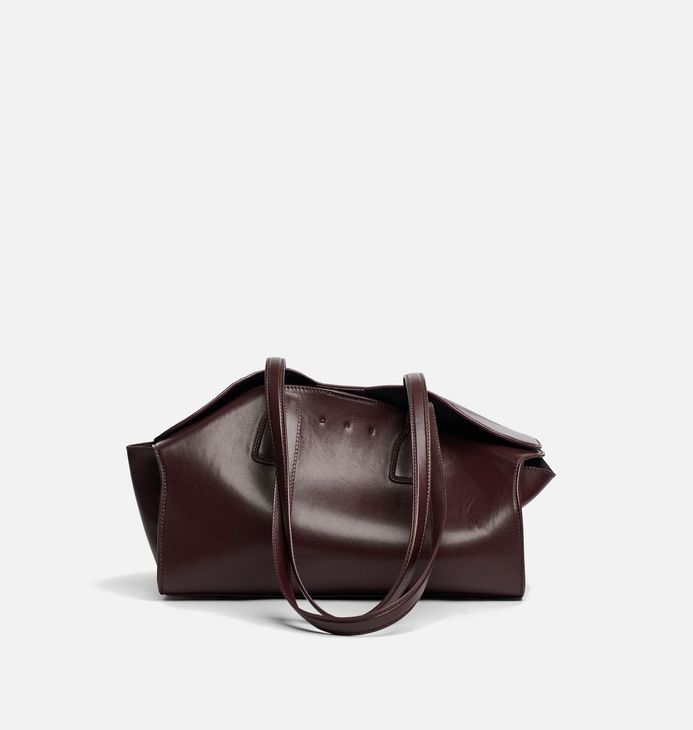 Сумка из натуральной кожи CONTOUR M WINE