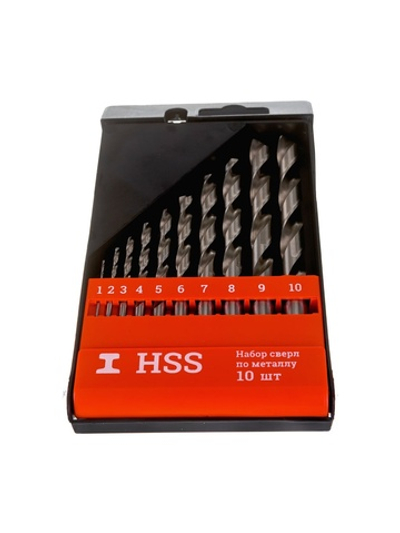 Набор сверл по металлу HSS (10 шт; 1-10 мм; шаг 1 мм) Gigant G-11123