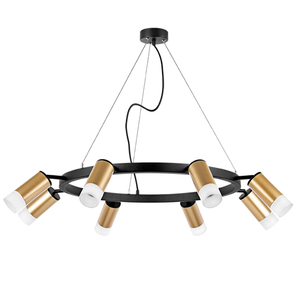 LR0184081 Люстра RULLO 8х50W GU10 ЧЕРНЫЙ/ЗОЛОТО (571018+214440-8+202431-8)