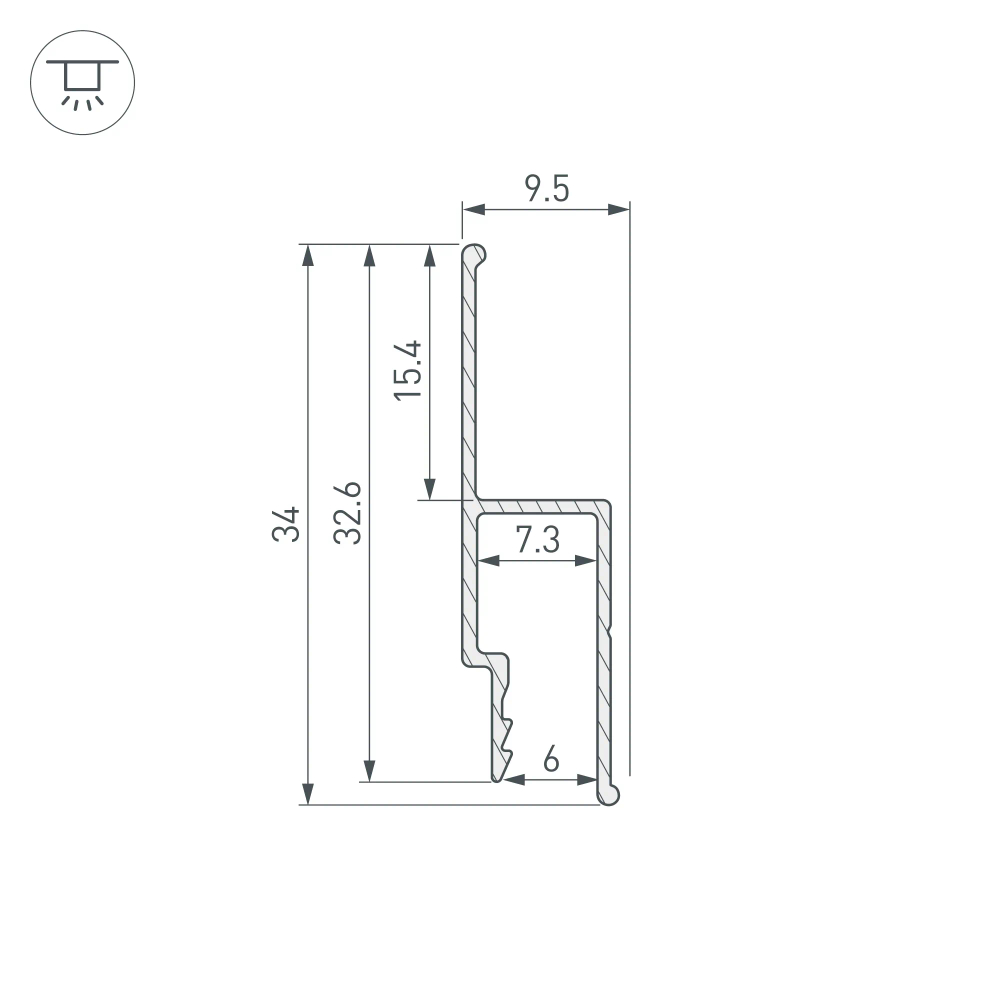 Профиль STRETCH-WALL-TECH-2000 (Arlight, Алюминий) 056254