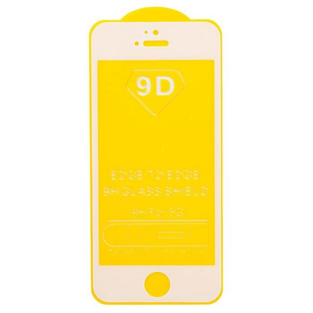 Защитное стекло iPhone 5/5SE (белый) 9D тех.упаковка