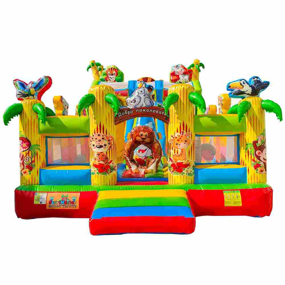 Коммерческий надувной батут «Звериная команда», 9х5х5 м