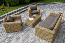 "Боно" лаунж-зона из искусственного ротанга, цвет соломенный