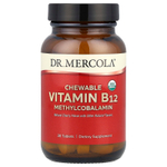 Dr. Mercola, жевательный витамин B12 с метилкобаламином, натуральный вишневый вкус, 30 таблеток