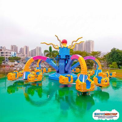 Карусель осьминог «Подводный осьминог» 16 кабинок, 32 места 12,5×12,5×5 м