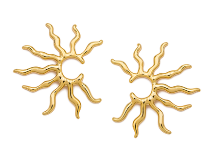 Серьги-гвоздики "Солнце", 38мм
