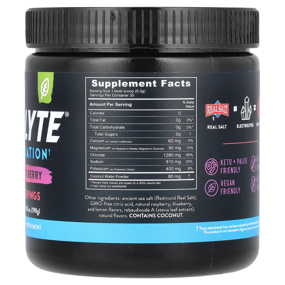 Redmond, Re-Lyte® Hydration, ягодное ассорти, 190 г (6,70 унции)