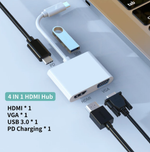 USB-C концентратор 4-в-1 VGA/HDMI/USB3.0/PDcharging Universal