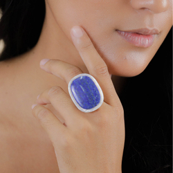 Кольцо Nature Bijoux, Pacifique, из перламутра, с лазуритом, NB26.1-19-25997 (синий, 18)