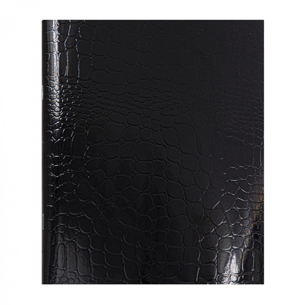 Тетрадь 48л., А5, клетка, Alingar "Black Croco metallic", скрепка, дизайнерский картон, тиснение, блок офсет, 100% белизна