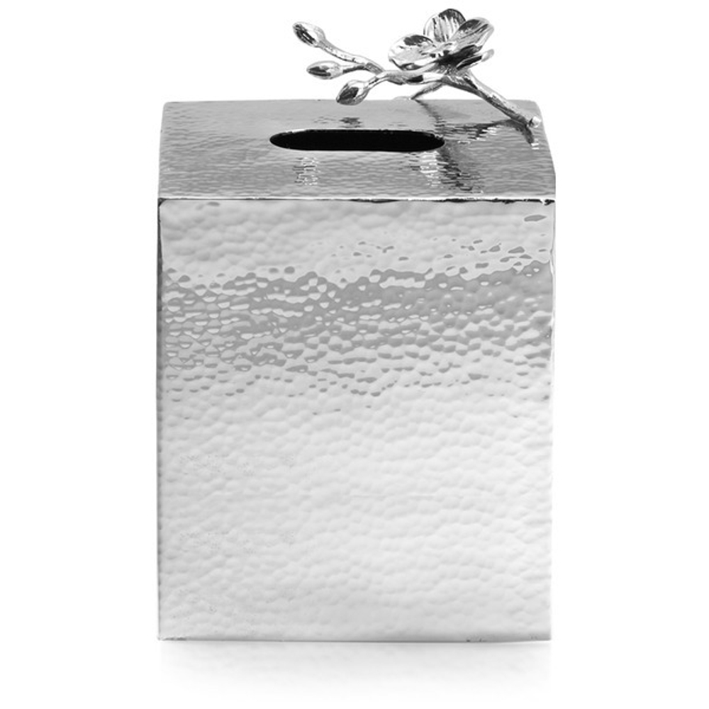 Подставка для салфеток 16см Michael Aram Белая орхидея серебристая