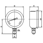 Манометр D63 G1/4 - 100 Bar - радиальное подключение