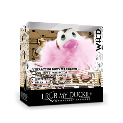 Белый вибратор-уточка I Rub My Duckie 2.0 Wild с леопардовым принтом