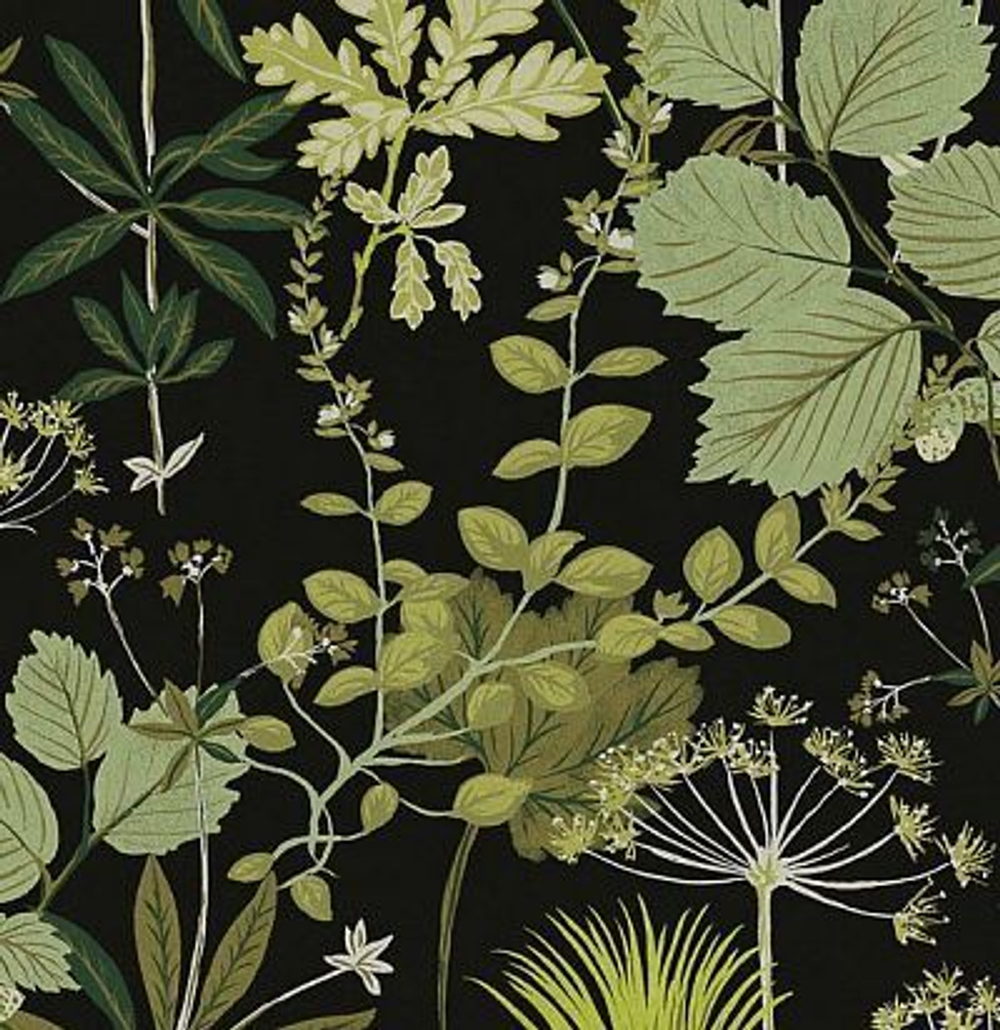 Крупнораппортный растительный дизайн с листьями