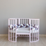 Кроватка-трансформер МАЛЮТКА 7 в 1 с маятником (Розовый)